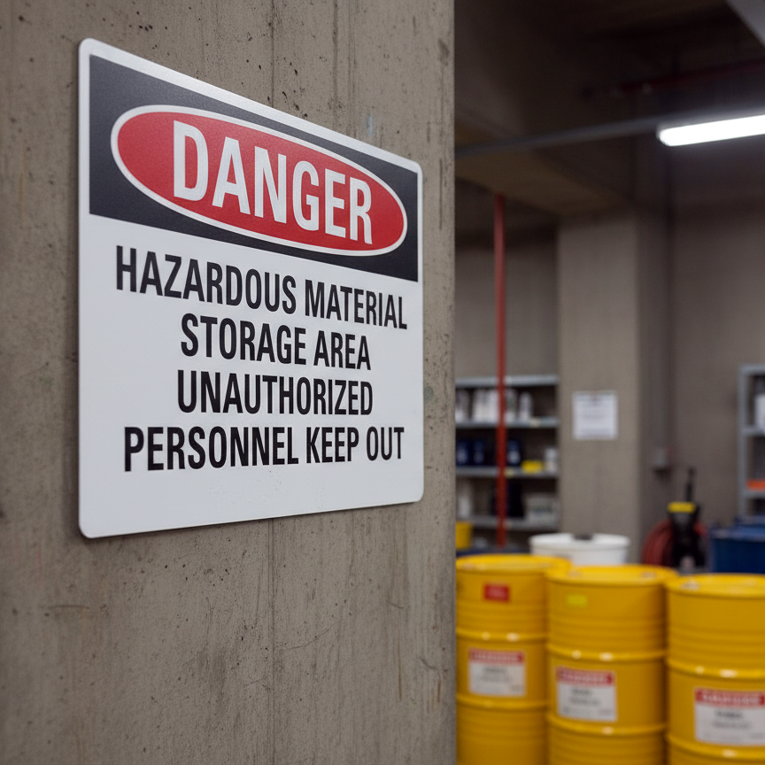 Danger Hazardous Material Storage Area Unauthorized - Image 2