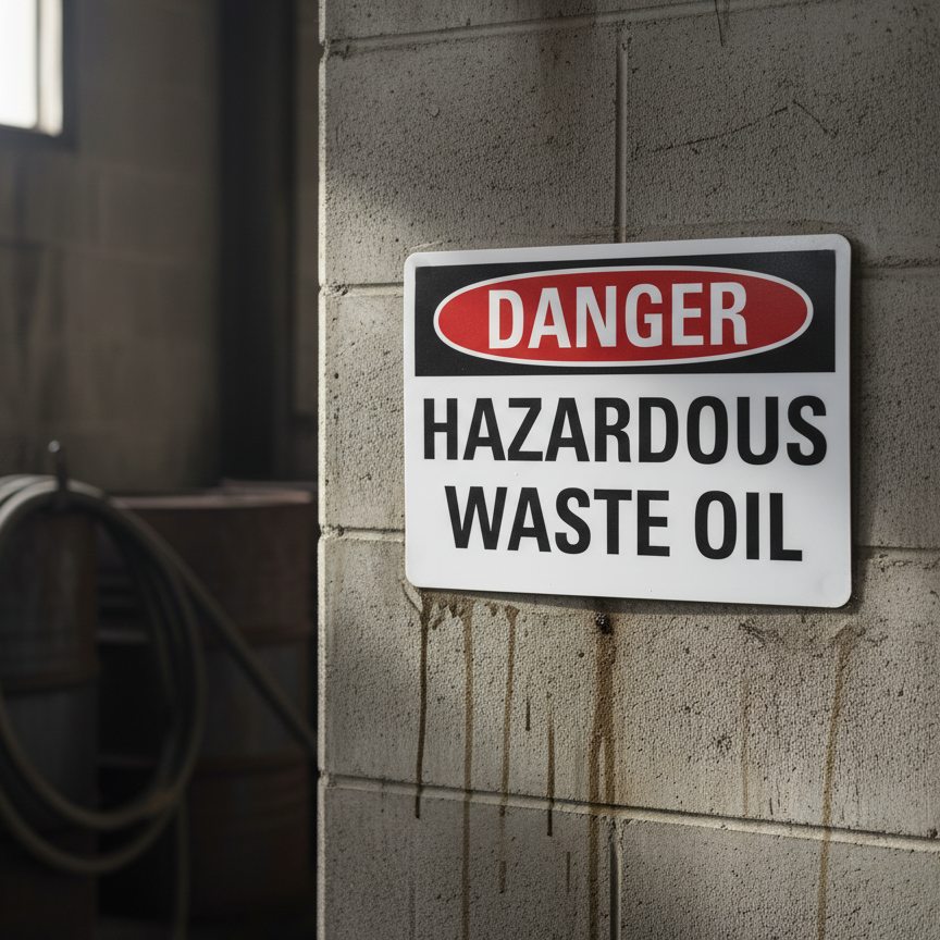 Danger Hazardous Waste Oil