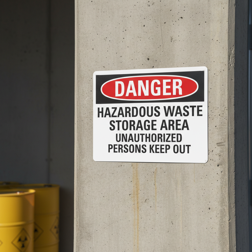 Danger Hazardous Waste Storage Area Unauthorized - Image 2
