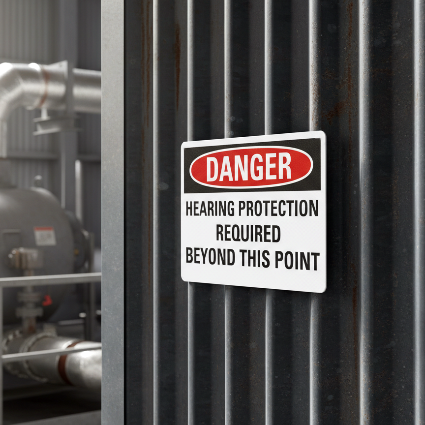 Danger Hearing Protection Required Beyond - Image 2