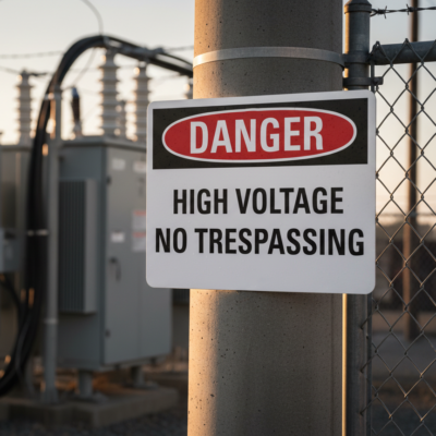 Danger High Voltage No Trespassing