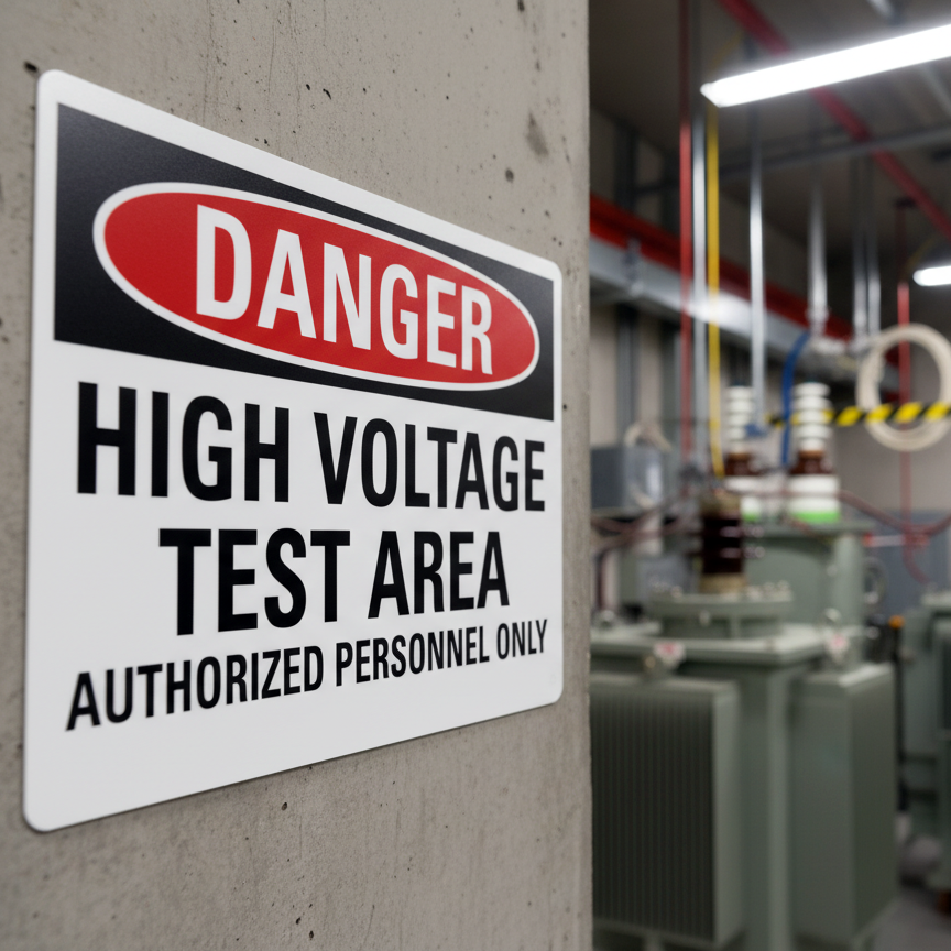 Danger High Voltage Test Area Authorized Personnel - Image 2