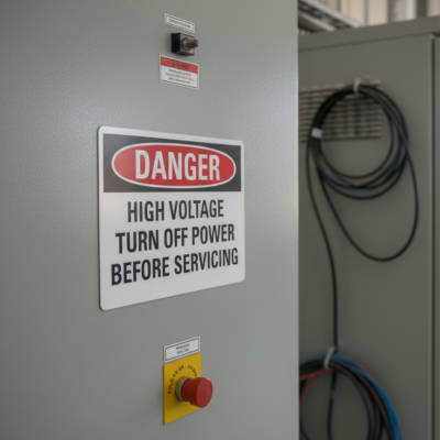 Danger High Voltage Turn Off Power Before Servicing