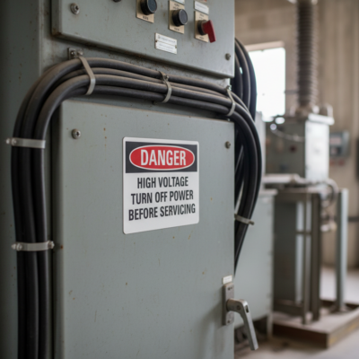 Danger High Voltage Turn Off Power Before Servicing