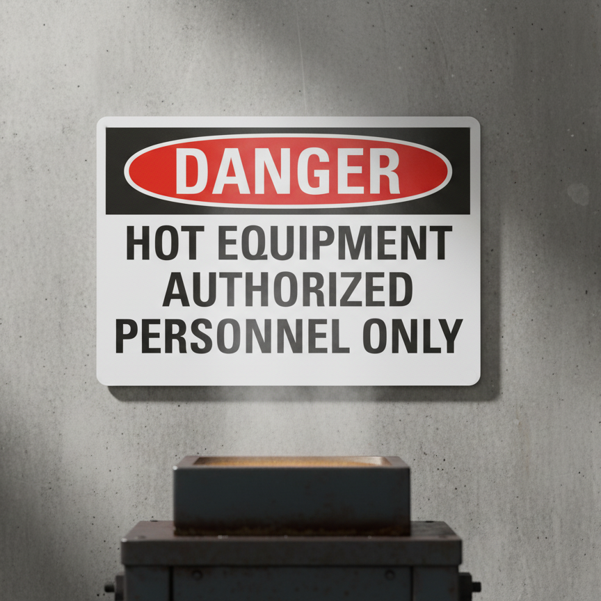 Danger Hot Equipment Authorized Personnel Only