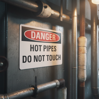 Danger Hot Pipes Do Not Touch