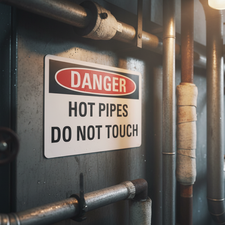 Danger Hot Pipes Do Not Touch