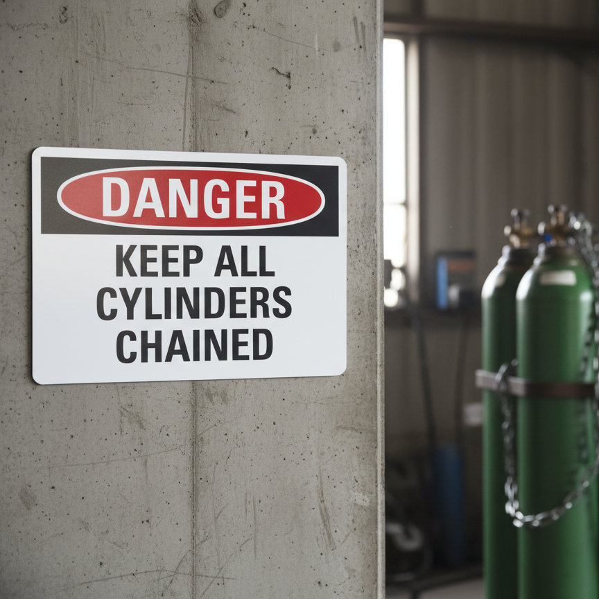 Danger Keep All Cylinders Chained