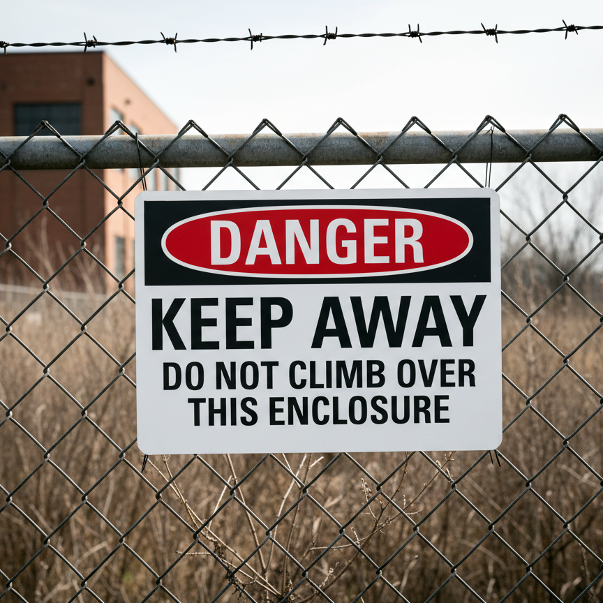 Danger Keep Away Do Not Climb Over This Enclosure - Image 2