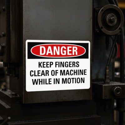 Danger Keep Fingers Clear Of Machine While