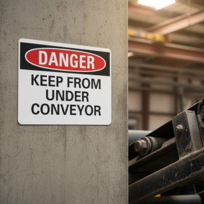 Danger Keep From Under Conveyor