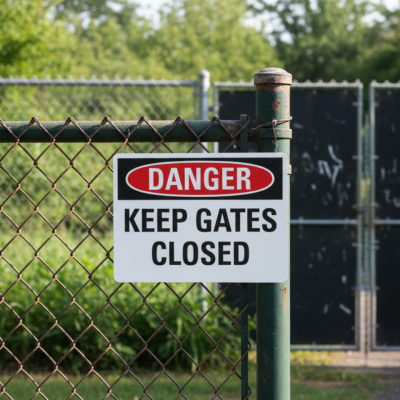 Danger Keep Gates Closed