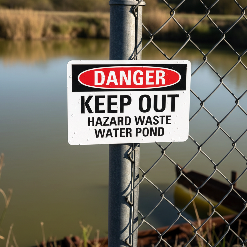 Danger Keep Out Hazard Waste Water Pond - Image 2