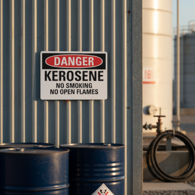 Danger Kerosene No Smoking No Open Flames