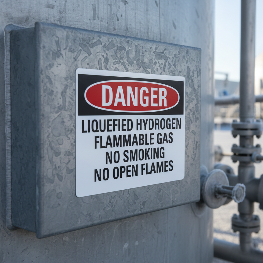 Danger Liquefied Hydrogen Flammable Gas No Smoking