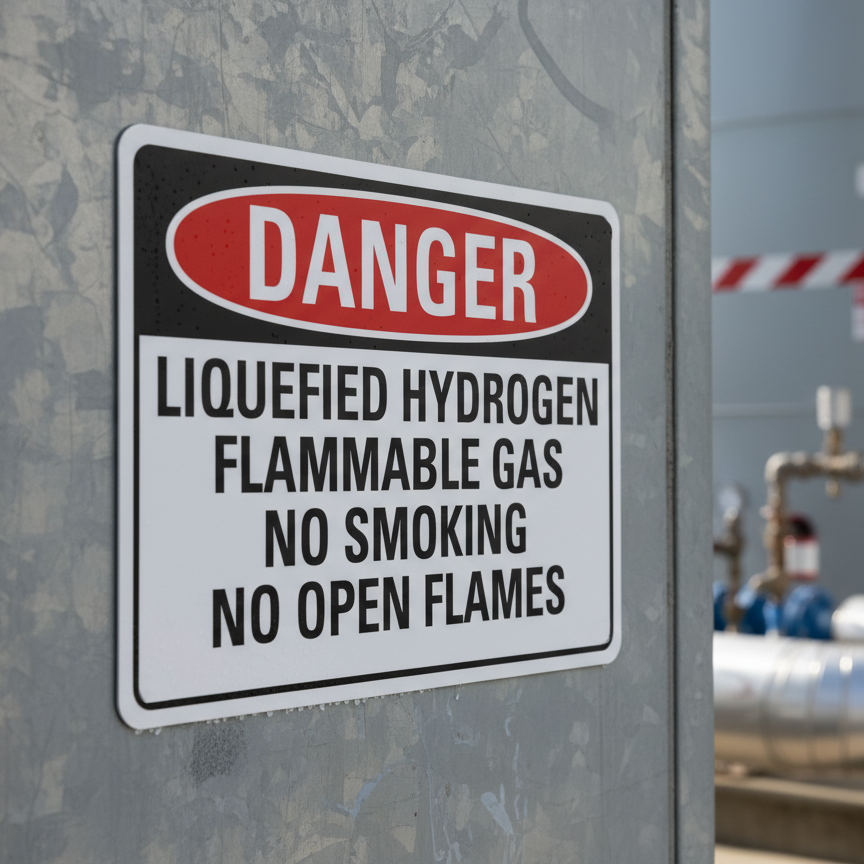 Danger Liquefied Hydrogen Flammable Gas No Smoking - Image 2