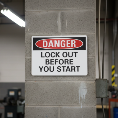 Danger Lock Out Before Start