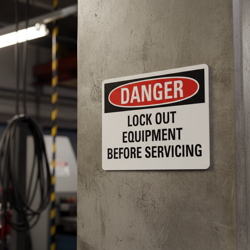 Danger Lock Out Equipment Before Servicing - Image 2