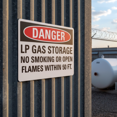Danger Lp Gas Storage No Smoking Or Open Flames