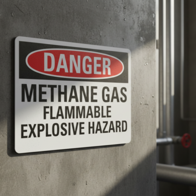 Danger Methan Gas Flammable Explosive Hazard