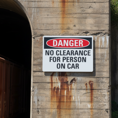 Danger No Clearance For Person On Car