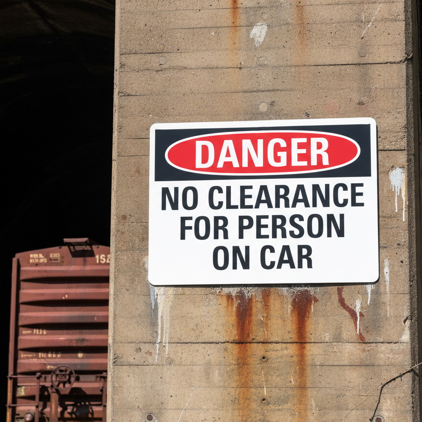 Danger No Clearance For Person On Car - Image 2