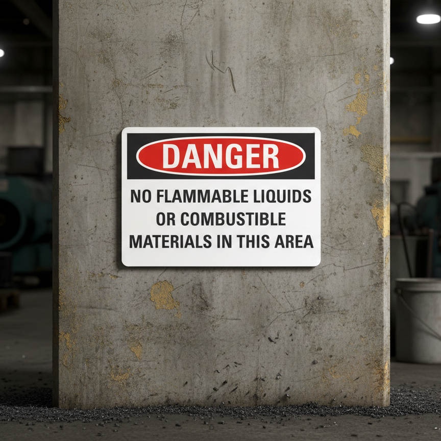 Danger No Flammable Liquids Or Combustible Materials - Image 2