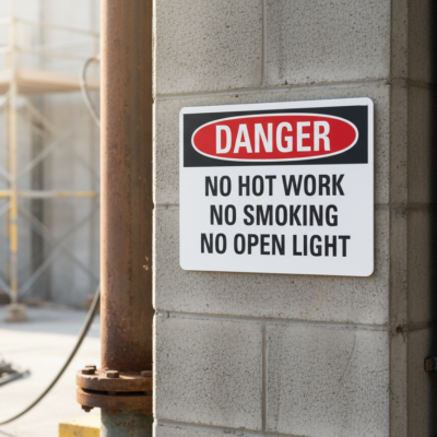 Danger No Hot Work No Smoking No Open Light