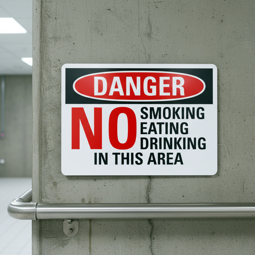 Danger No Smoking Eating Drinking In This Area - Image 2