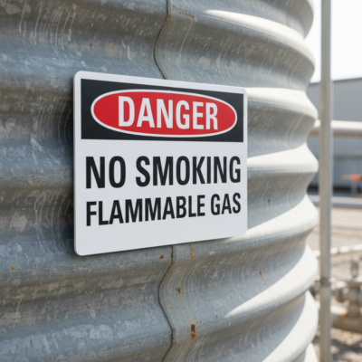 Danger No Smoking Flammable Gas
