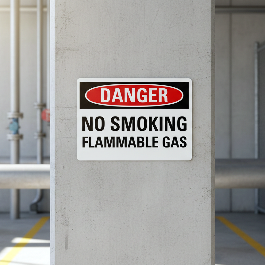 Danger No Smoking Flammable Gas - Image 2