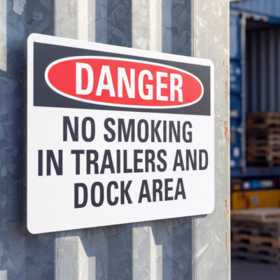 Danger No Smoking In Trailers And Dock Area