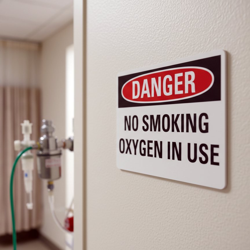 Danger No Smoking Oxygen In Use - Image 2