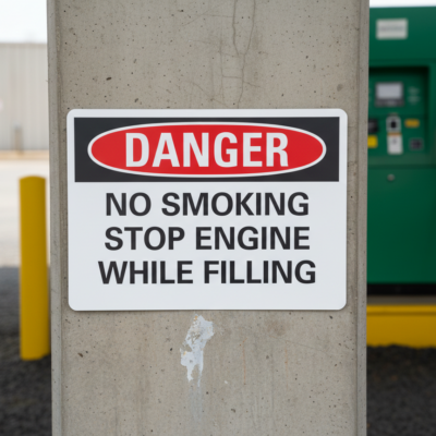 Danger No Smoking Stop Engine While Filling
