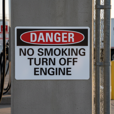 Danger No Smoking Turn Off Engine