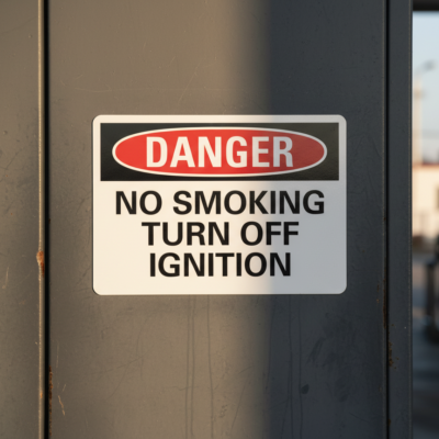Danger No Smoking Turn Off Ignition