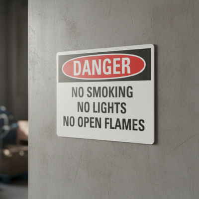Danger No Smokin Lights No Open Flames