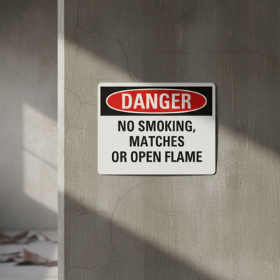 Danger No Smoking Matches Or Open Flame