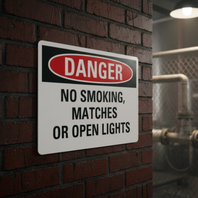 Danger No Smokin Matches Or Open Lights