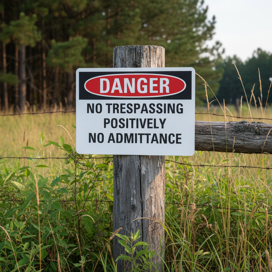 Danger No Trespassing Positively No Admittance