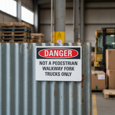 Danger Not A Pedestrian Walkway Fork Trucks Only