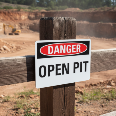 Danger Open Pit