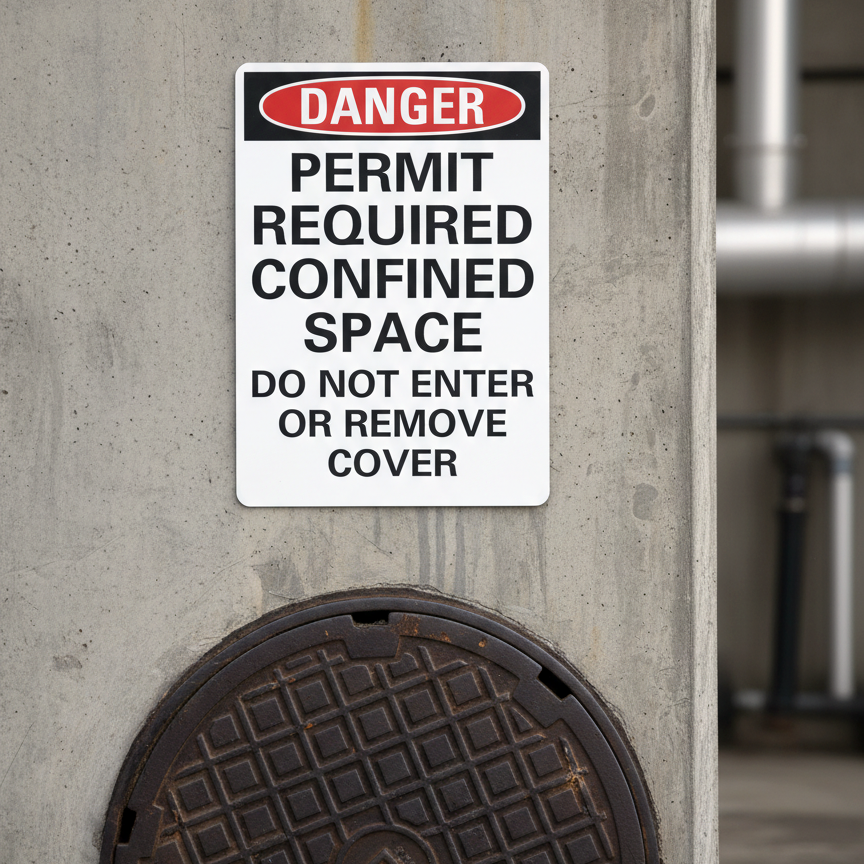 Danger Permit Required Confined Space Do Not - Image 2