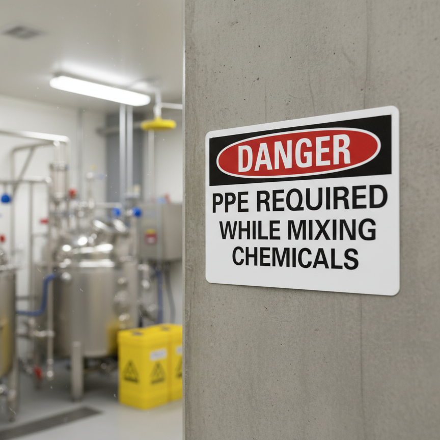 Danger Ppe Required While Mixing Chemicals