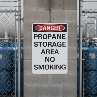 Danger Propane Storage Area No Smoking