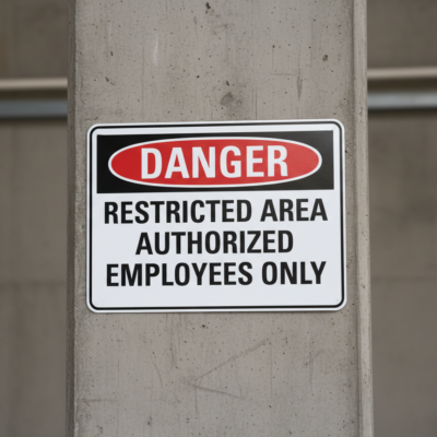Danger Restricted Area Authorized Employees Only