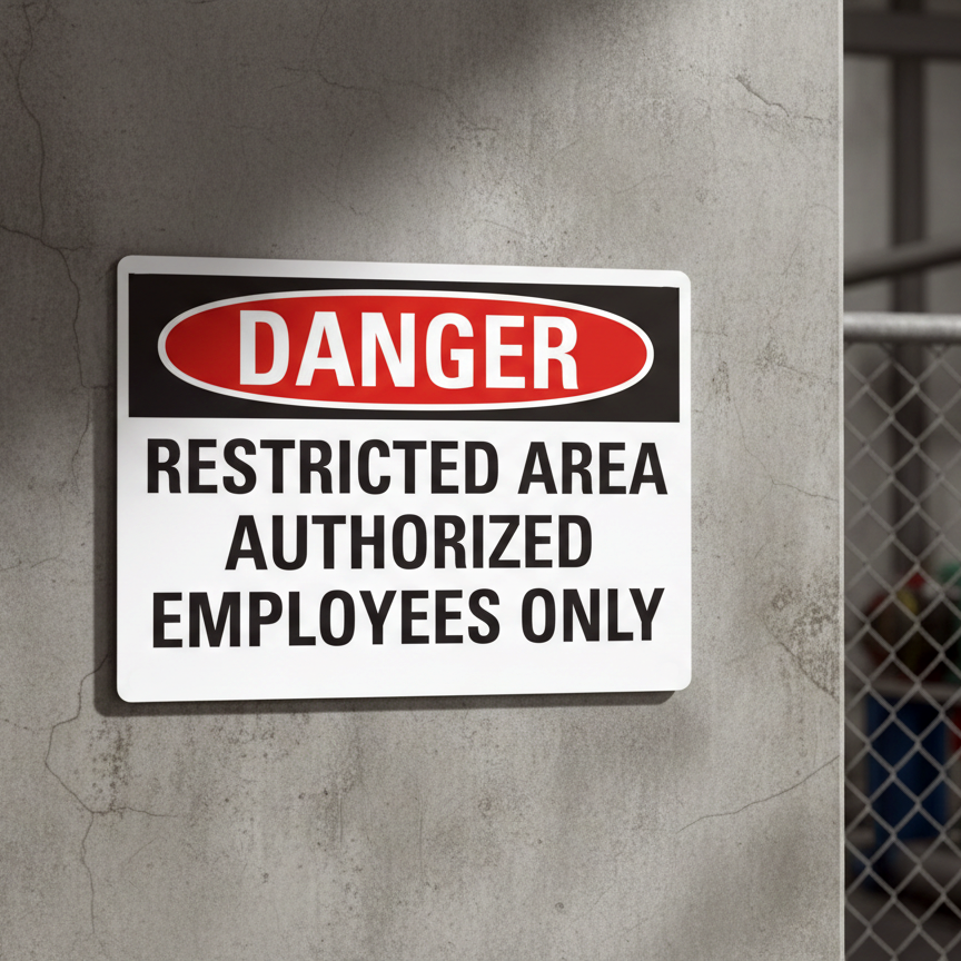 Danger Restricted Area Authorized Employees Only - Image 2