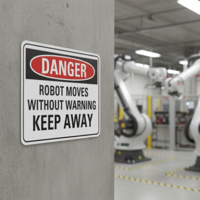 Danger Robot Moves Without Warning Keep Away