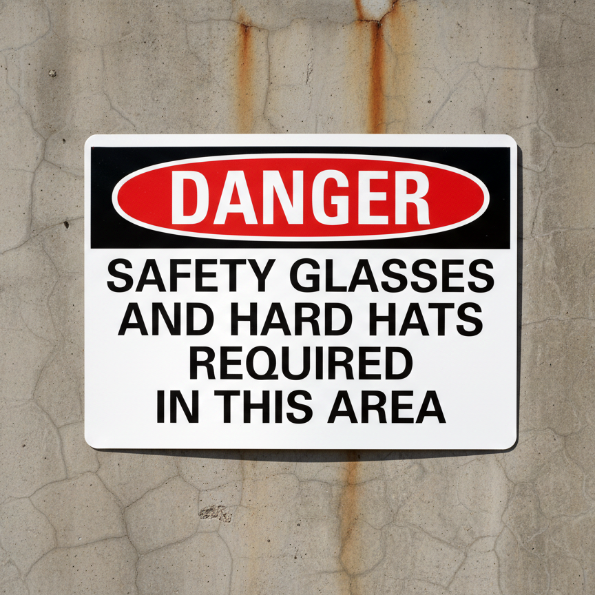 Danger Safety Glasses And Hard Hats Required - Image 2