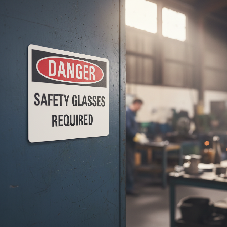 Danger Safety Glasses Required